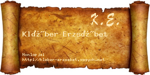 Kléber Erzsébet névjegykártya